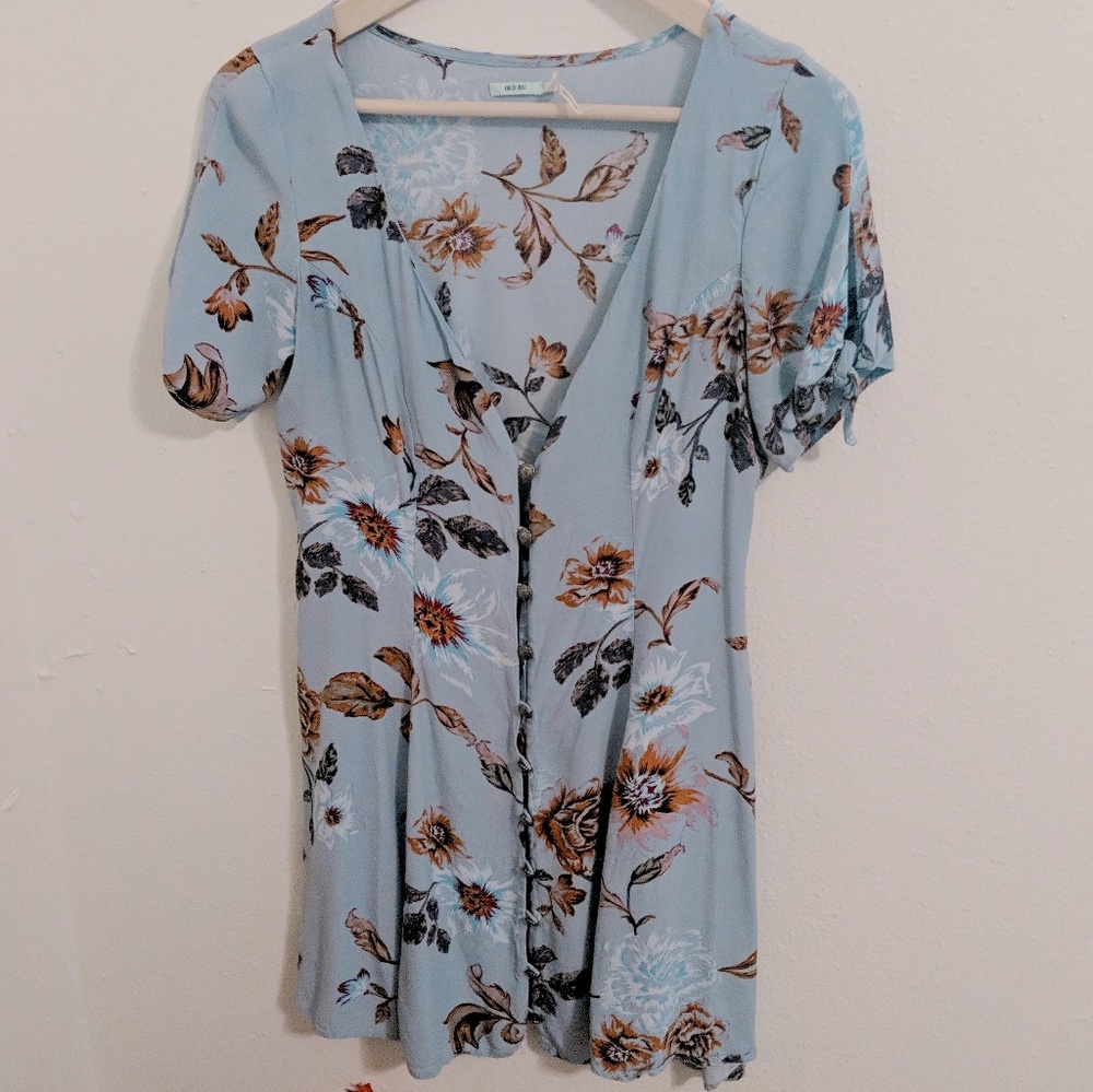 Kimchi blue size small floral blue dress